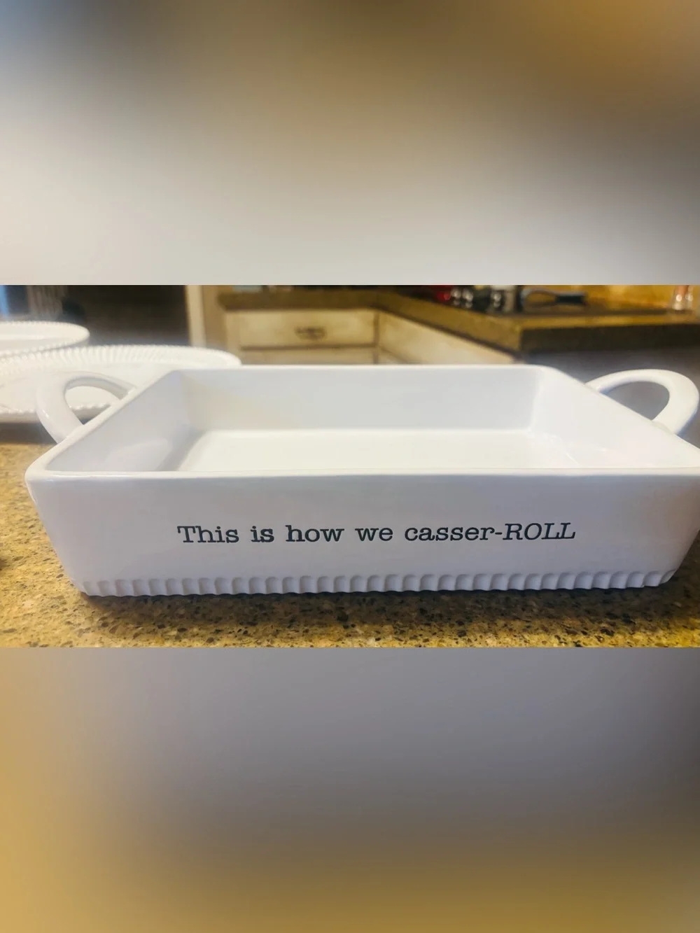 Mud Pie White Ceramic Casserole Baking Dish with Handles